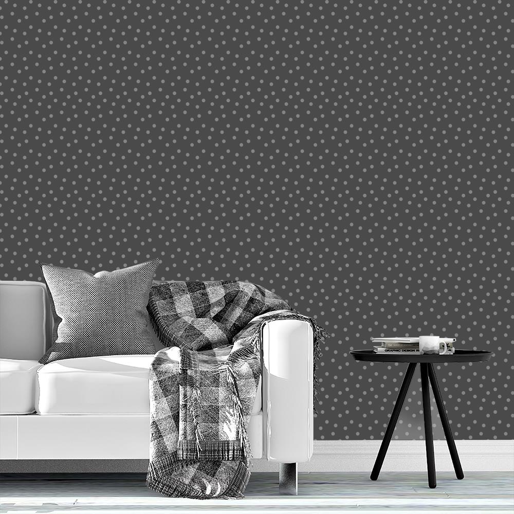 Modern Polka Dots on Dark Gray