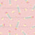Retro Beige and Pink Pencils Shavings Stationery Triangles Baby Pink Image