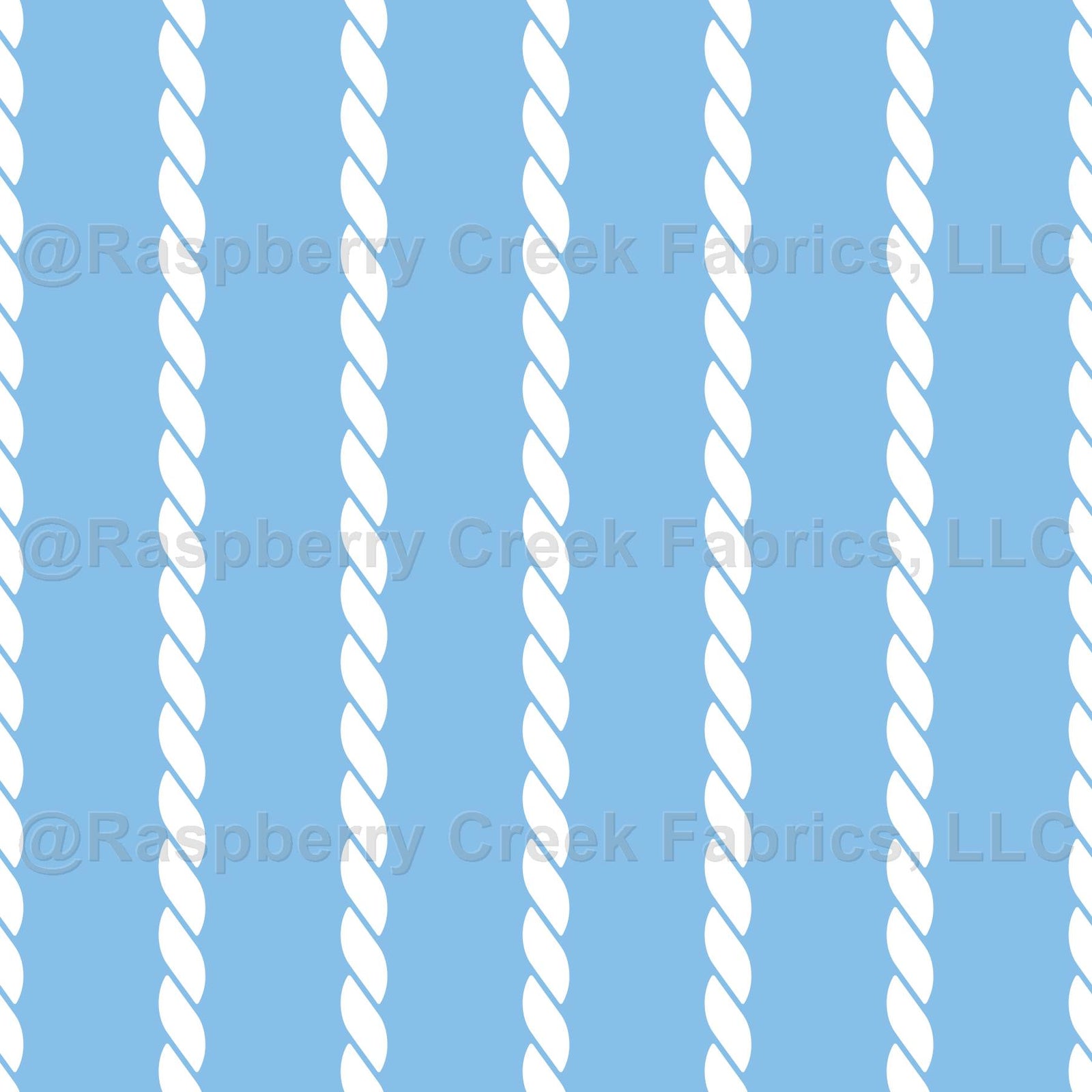Nautical Rope Stripe Ocean Blue Fabric, Raspberry Creek Fabrics