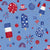 4th July Independence Day - Popsicles Balloons Firecrackers Rainbows Blue Red denim Image