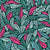 Graphic tropical leaves and lines - jungle abstract leaves - green and pink Image