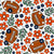 Team Spirit Football Floral in Denver Broncos Colors Orange Blue and White Image