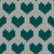 Faux Knitted Wool Hearts Hygge Nordic Warm Grandpa Style Teal green on White Image