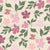 Pink, peach and magenta wildflowers with lots of leave and leaf branches on a beige background Image