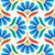 Colorful Watercolor Bright Peacock Blue and White Deco Blooms Pop Art Image