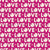 LOVE All Over Typography with Hearts in Rose on Hot Pink Image