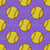 Softballs and Sparkle Stars in Purple Image