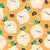 Kawaii Lemons Beige Green Navy Blue Leaves and Bright Mustard Yellow Image