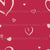 Valentine's Day design with silhouettes of hearts on a viva magenta background. Image