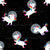 Unicorns In Space Rainbow Watercolor On Black Image
