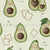 Avocado and Toast With Hearts | Avocado Pattern Background Color Limestone Image