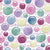 Dusty Pink Blue Green Yellow Lavender Watercolor Bubbles on Baby Pink and White Stripe Image
