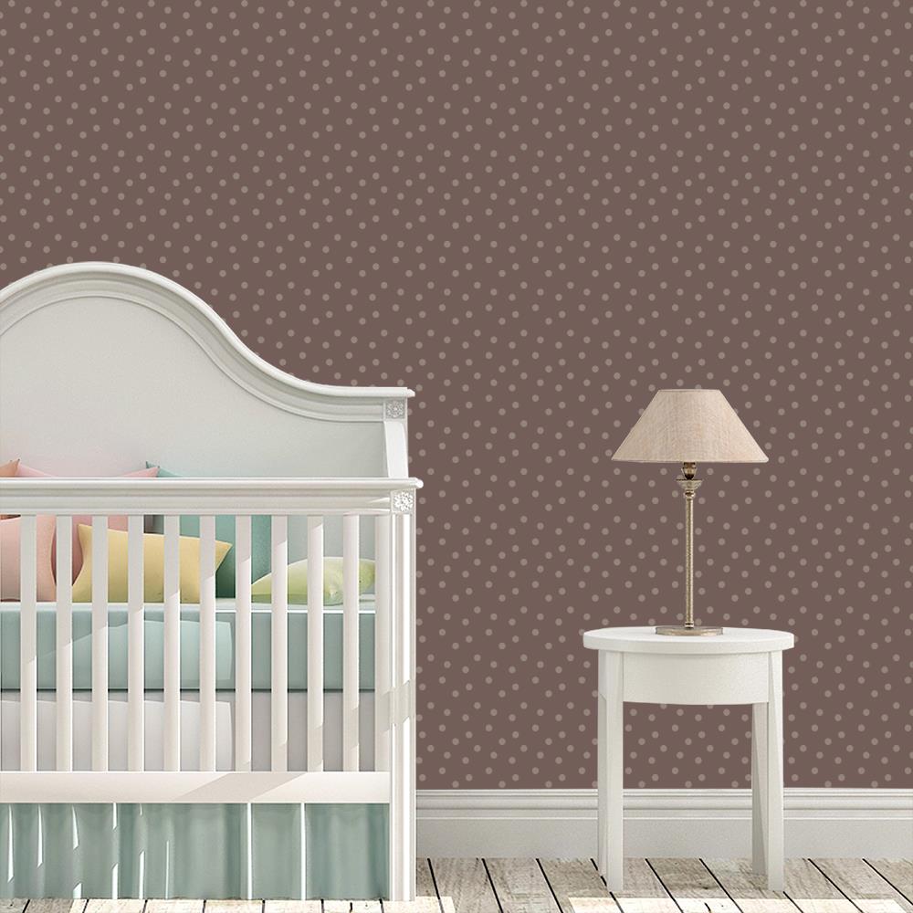 Modern Polka Dots on Coffee Brown