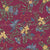 Burgundy Red, Yellow, Blue, and Green Create this Floral Design of Stylized Flowers and Leaves as a part of the Vintage Florals Collection. Image