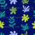 Cheery Kelp in Blue, Green, and Lavender on Navy Blue Background Image