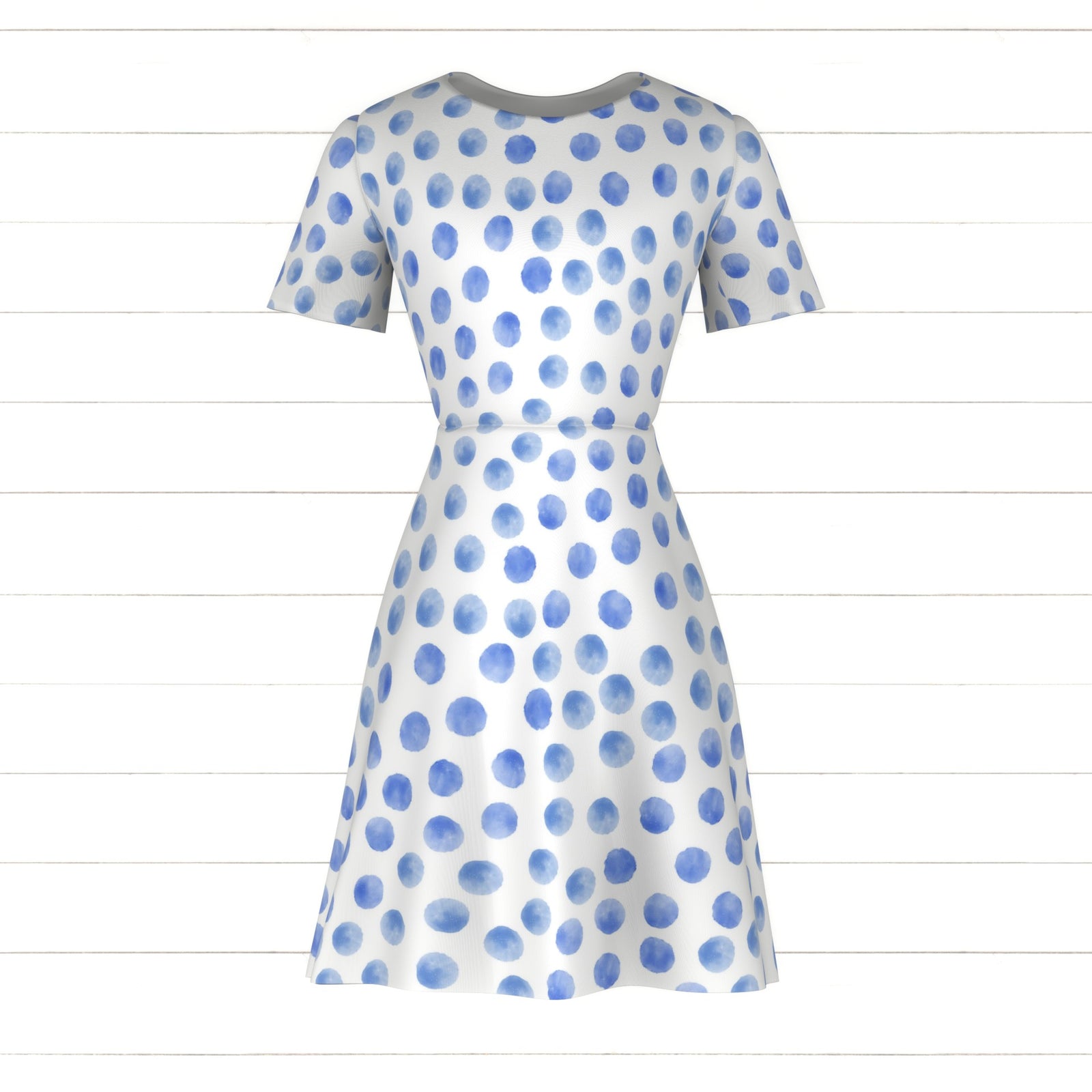 Blue Watercolor Polka Dot