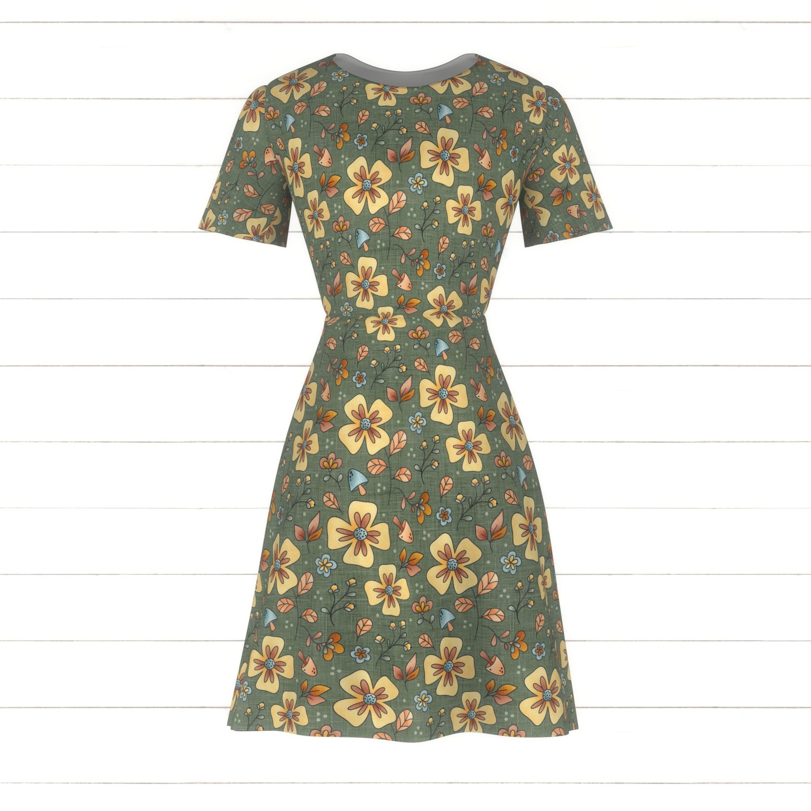 Candy Corn Harvest Floral Green
