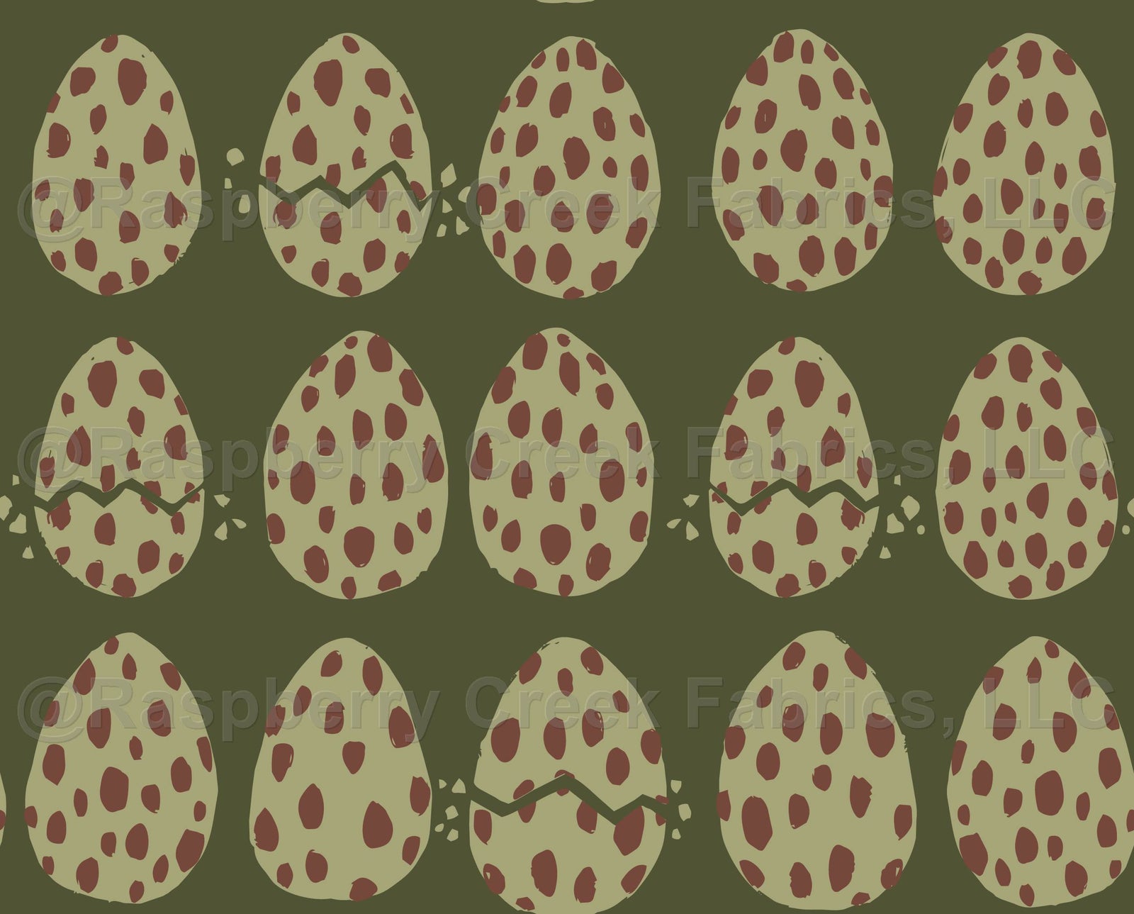 Dinosaur Eggs Directional in Dark Green, Pale Green and Dusty Pink