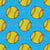 Softballs and Sparkle Stars in Blue Image