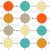 Turquoise Orange Cream Tan Retro Mid Mod Circles on a Grid - Bold Collection Image