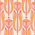 Pastel Pink Mustard Yellow and Cream Art Deco Tulips Line Art Florals Image