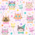 Cute Kawaii Kitty Cat Faces With Bowties and Party Hats On Pink Image