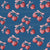 Heart-Shaped Cherries with Pink Bows on Navy Blue – Cherry on Top Collection Image