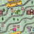 Back to school, bus stops, map, roads, monkey, tiger, school, school bus, koala, raccoon, alligator, kids, girls, boys, green Image