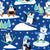 Cute Penguin Polar Bear Winter Sports Dark Blue Image