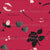 Valentine's Day design with silhouettes of roses, lips sending kisses, hearts and petals on viva magenta. Image