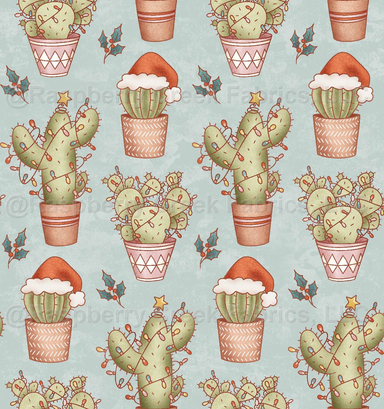 Christmas Y'all Cactus Blue