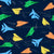 Navy, boys, paper airplanes, modern, bright blue, orange, back to school, green, yellow, kids Image