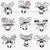 Santas reindeer force checkerboard grid black white red. Comic-style black and white Santa reindeer heads with red highlights. Vertical and diagonal lines. Perfect for holiday projects, décor, quilting, table cloth, napkins, totebags. Image