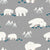 Light Grey and Teal mama and baby polar bears in snowy arctic mountains, Little Bear Collection Image