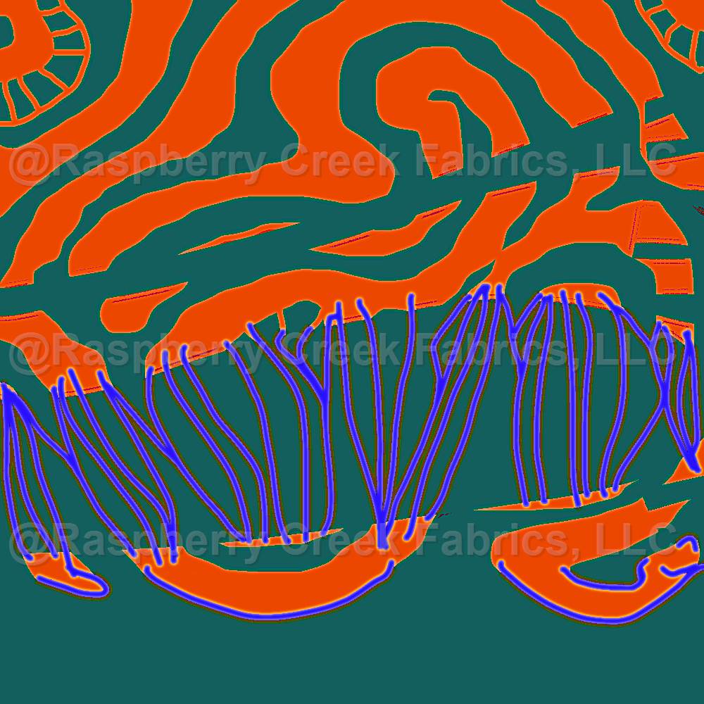 Mazipoodles Kente Savannah Sunshine- Green Orange Purple