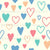 CHARMING LOVE: Playful Hearts in Red, Green, Blue, and Yellow on a Light Background from the SERENE PASTELS Collection Image