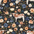 Farm and Meadow Texas Longhorn Cow Farmhouse Floral on Dark Gray Image