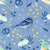 Sweet Little Birds and Flowers on Blue Image