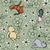 Classic Pooh and Friends Nursery Floral Soft Sage Green Image