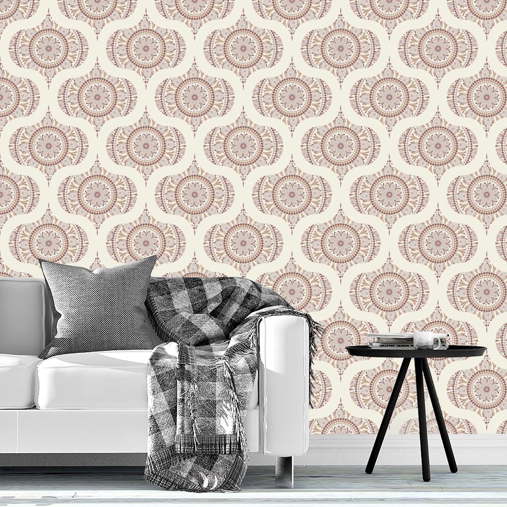 Warm Neutrals Cafe Ombre Dot Mandala Mid Mod Ogee