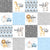 Zoo/Safari/Blue - Wholecloth Cheater Quilt Image