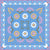 Handkerchief Floral Blue Hand Painted, Aegean Summer by Stephanie Fiona Design Image