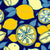 Anabel's Garden - Navy Blue Lemonade Scattered Hand Drawn Lemons Image