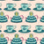 Vintage tea party - 50s style kitchen themed print with teacups and teapots (part of the 