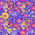 Bright Hand Drawn Floral Gummy Garden on Ultra Violet Purple Image
