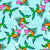 Tropical Fish Dance - Aqua Teal Blue with White Splatter, Large Scale Image