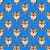 Cute Cartoon Baby Tiger on Electric Blue Wallpaper Image