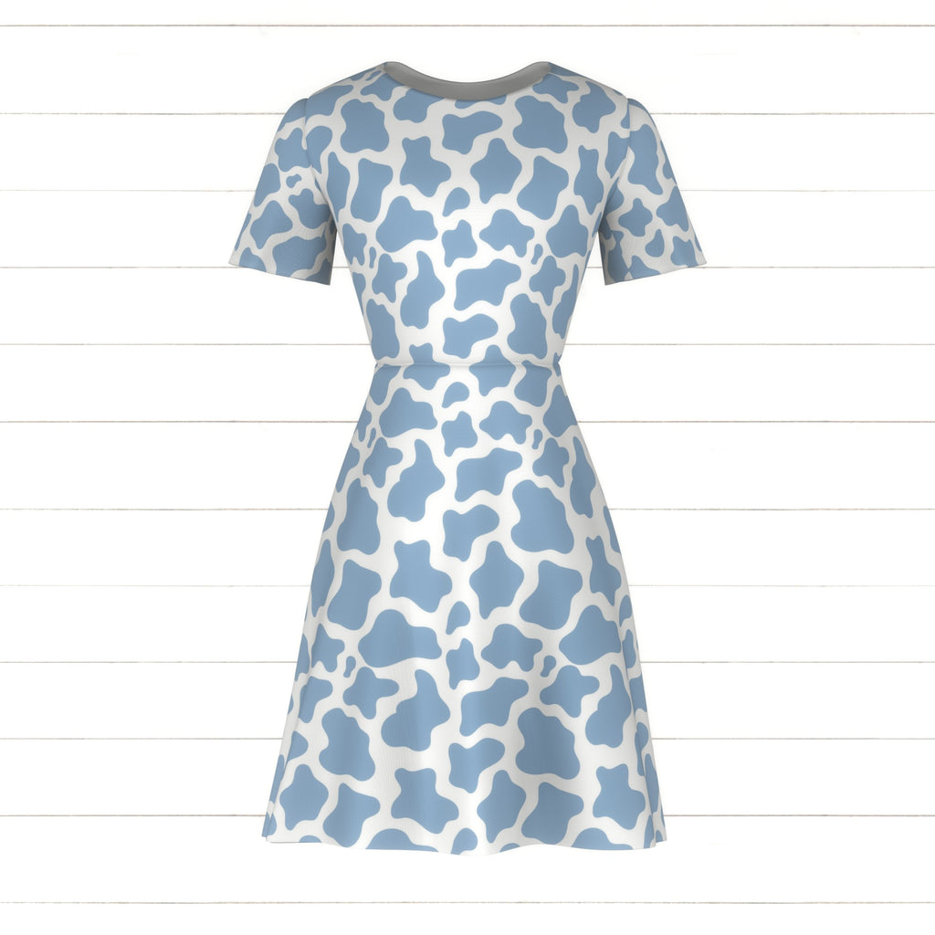 blue cow print dress Sky on White Fabric, Raspberry Creek Fabrics Helsi Linda Mini Dress JW24 Color:2 Princess Keep your little one