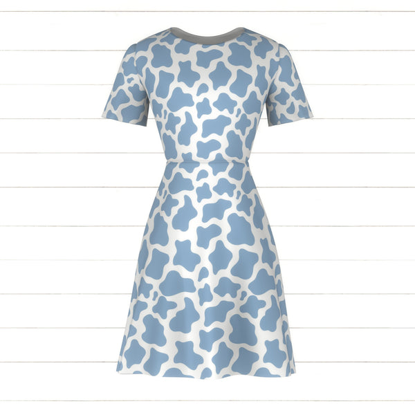 blue cow print dress Moschino Cow-Print Maxi Shirt Dress In Green - 50% Off