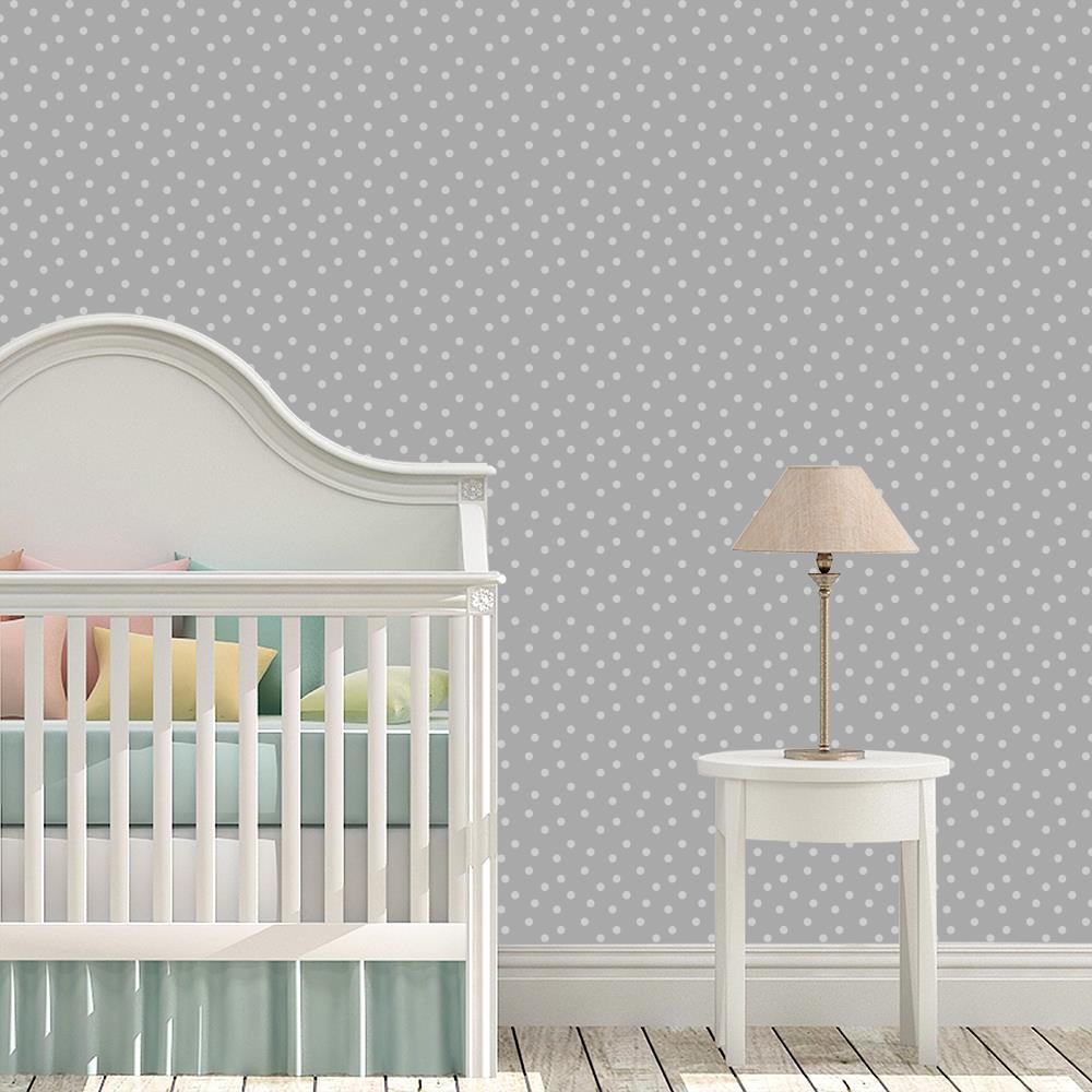 Modern Polka Dots on Light Gray